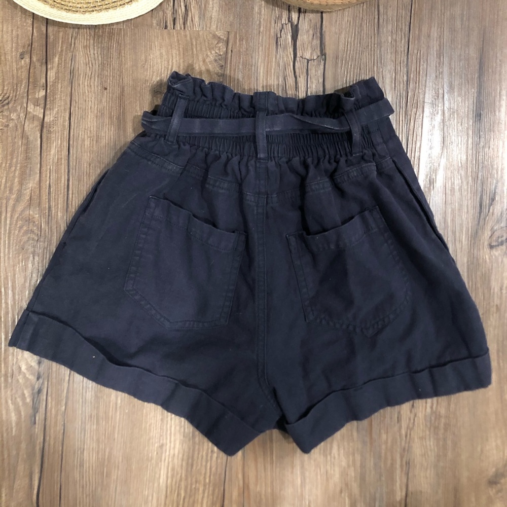 Navy PaperBag Shorts - Picture 3 of 5